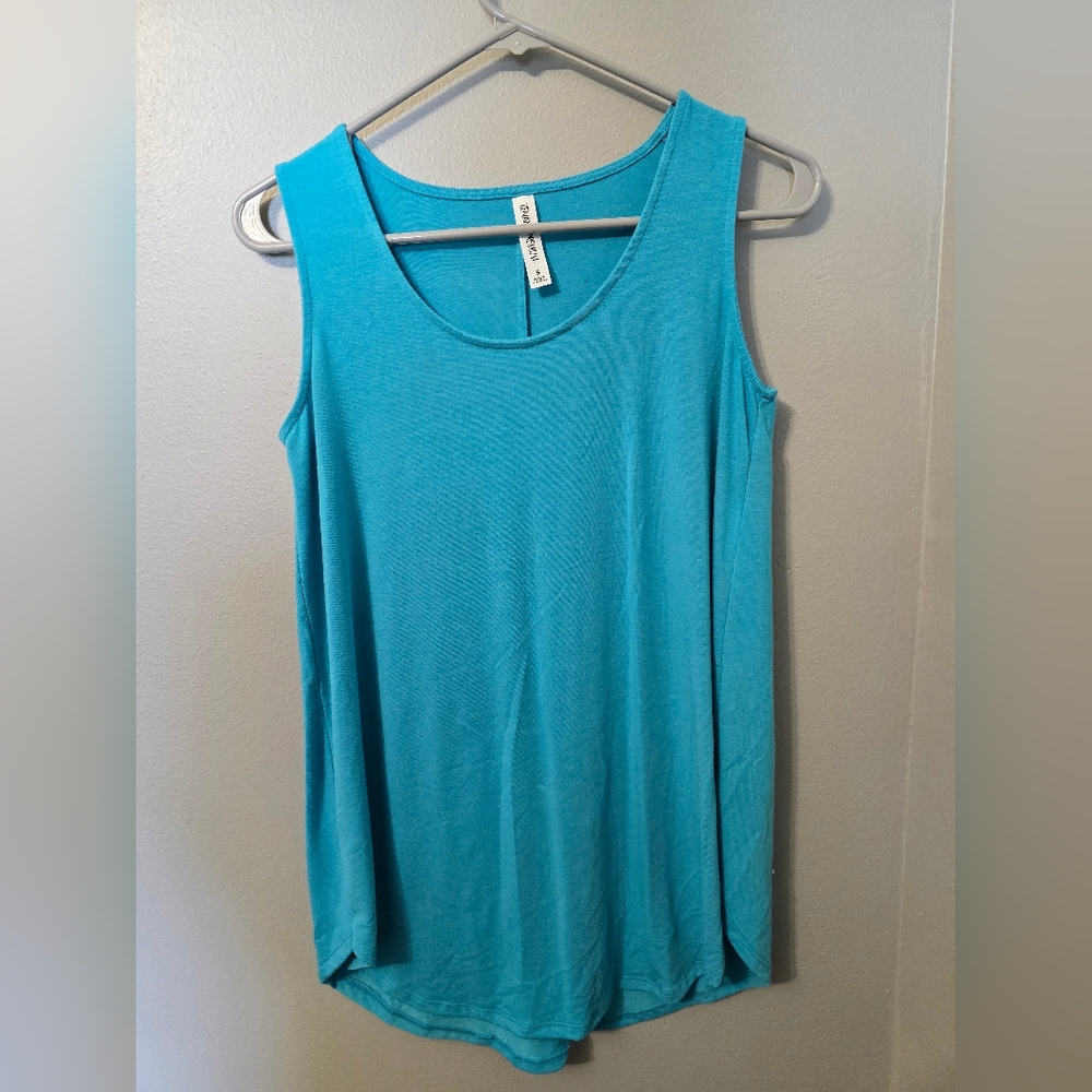 Zena Blue Relaxed Sleeveless Tank Top